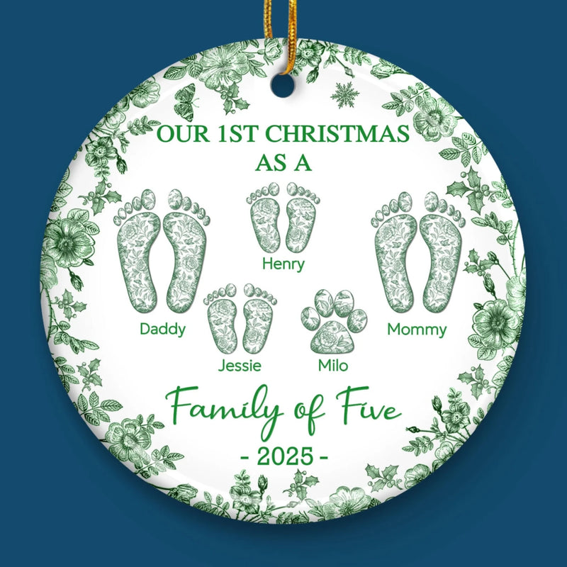 Custom Ceramic Ornament - Personalized Christmas Birthday Gifts For Mom, Dad, Kids - Love Wrapped In Christmas Joy