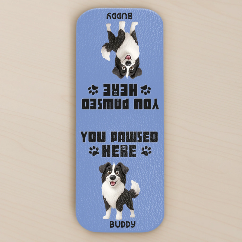 Custom Leather Magnetic Bookmark - Personalized  Bookish Gifts For Book Lovers, Bookworms, Dog Dad And Mom, Cat Owners - Where Stories Pause
