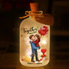 Custom Glass Bottle LED Light - Personalized Anniversary Wedding Gifts For Husband And Wife, Him And Her - You Complete My Light