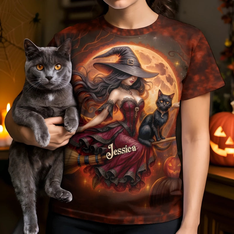 Custom Unisex T-shirt - Personalized Halloween Costume Witchy Gifts For Women - Wickedly Good Vibes