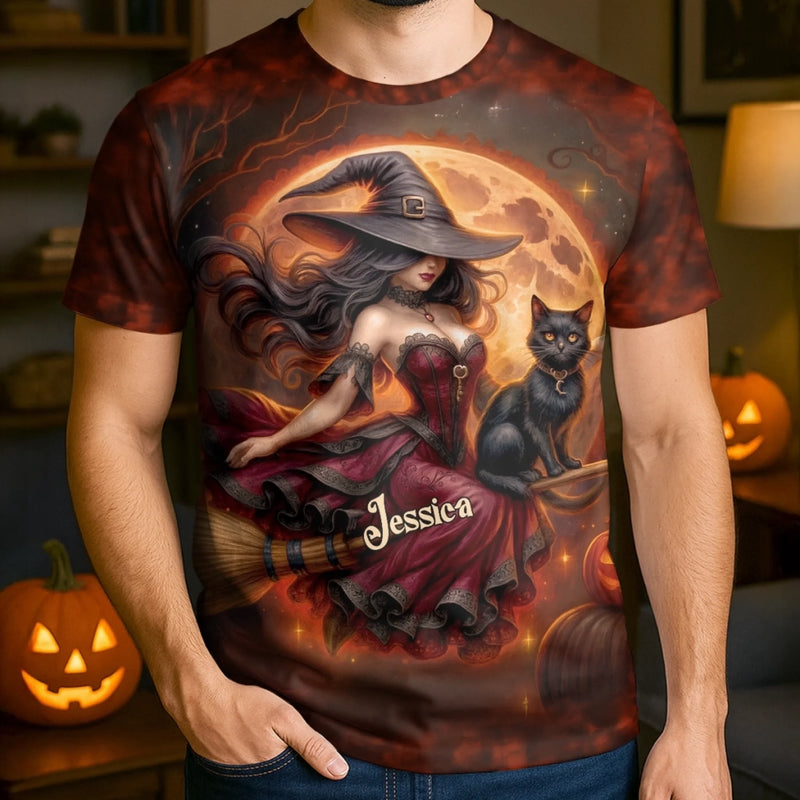 Custom Unisex T-shirt - Personalized Halloween Costume Witchy Gifts For Women - Wickedly Good Vibes