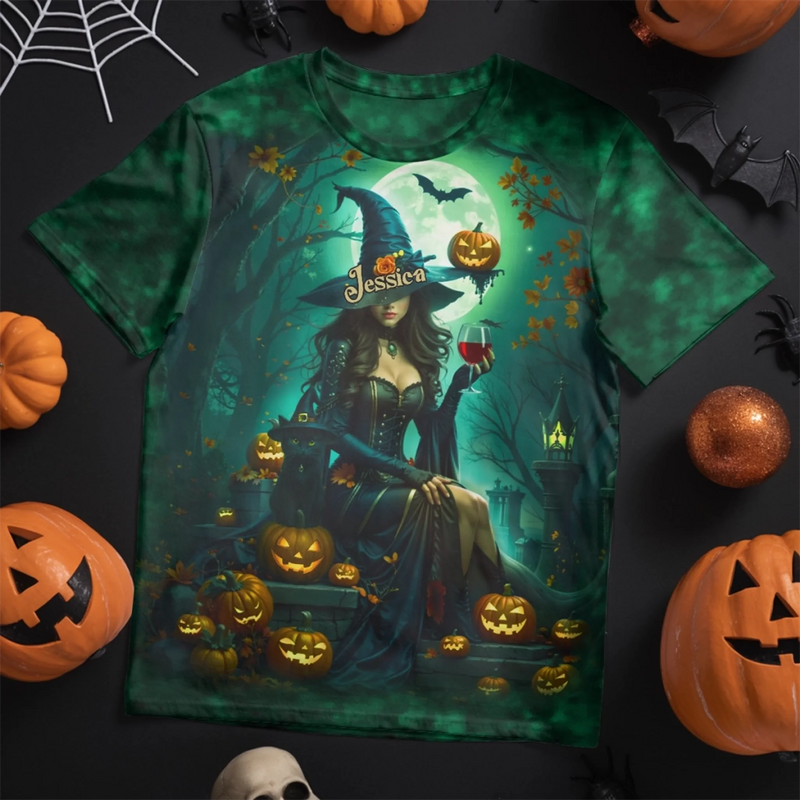 Custom Unisex T-shirt - Personalized Halloween Witchy Gifts For Women - Spooky Witch Energy