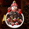 Custom Snowman 3 Layers Shaker Ornament - Personalized Christmas Birthday Gifts For Mom, Grandma - Cold Outside Warm Hearts