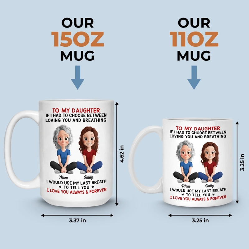 Custom Mug - Personalized Birthday Gifts For Mom, Dad, Daughter, Son - Always Her Little Girl, Forever My Biggest Love