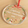 Custom Baby First Christmas Glass Ornament - Personalized Christmas Baby Shower, Gifts For New Moms, New Dads, New Parents - Baby’s First Sparkle