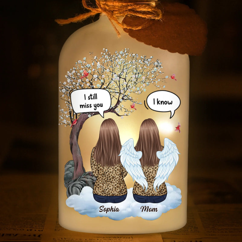 Custom Glass Bottle LED Light - Personalized Christmas Memorial Sympathy Gifts For Loss Of Mom, Dad - A Life Cherished Never Forgotten
