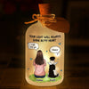 Custom Glass Bottle LED Light - Personalized Pet Christmas Memorial Sympathy Gifts For Dogs - Silent Companions Echo In Time