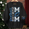 Custom Football Mom Unisex Sweatshirt, Hoodie With Design On Sleeve Personalized Birthday Football Gifts For Mom, Football Lovers, NFL Fans, Sport Lovers - Triumphant Senior Football Mama with Kid Name