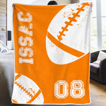 Custom American Football Blanket - Personalized Gift For Birthday, Football Football Lovers, NFL Fans, Sport Lovers, Senior Graduation Gift - Born To Win