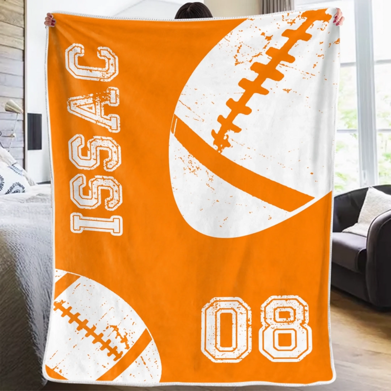 Custom American Football Blanket - Personalized Gift For Birthday, Football Football Lovers, NFL Fans, Sport Lovers, Senior Graduation Gift - Born To Win