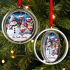 Custom Snowman Acrylic Rotating Ornament - Personalized Christmas Birthday Gifts For Mom, Dad, Brother, Sister, Kids - Joy Grows Stronger This Christmas