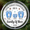 Custom First Christmas Acrylic Rotating Ornament - Personalized Christmas Birthday Gifts For Mom, Dad, Brother, Sister, Kids - Hearts Gather Around The Tree