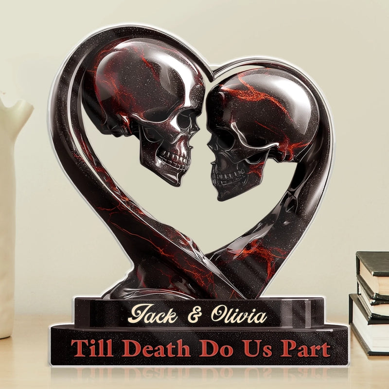 Custom Acrylic Plaque - Personalized Anniversary Wedding Gifts For Husband And Wife, Him And Her - Love Outlasts Time