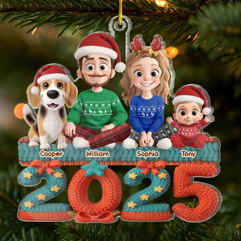 Custom Acrylic Ornament - Personalized Christmas Birthday Gifts For Family, Dog Cat Lovers - Love Lives Here