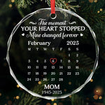Custom Circle Glass Ornament - Personalized Christmas Memorial Sympathy Gifts For Loss Of Mom, Dad - In Our Hearts You Remain