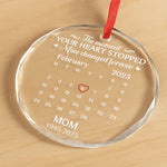 Custom Circle Glass Ornament - Personalized Christmas Memorial Sympathy Gifts For Loss Of Mom, Dad - In Our Hearts You Remain