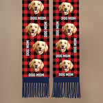 Custom Photo Wool Scarf With Tassel - Personalized  Christmas Birthday Gifts For Dog Cat Lovers, Dog Dad And Mom, Cat Owners - Fetch Queen