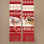 Custom Wool Scarf With Tassel - Personalized  Christmas Birthday Gifts For Dog Lovers, Dog Dad And Mom - Fur Mama