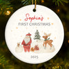 Custom Ceramic First Christmas Ornament - Personalized Christmas Baby Shower, Gifts For New Moms, New Dads, New Parents - Our Christmas Miracle