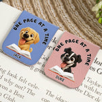 Custom Leather Magnetic Bookmark - Personalized  Bookish Gifts For Book Lovers, Bookworms, Dog Dad And Mom, Cat Owners - Paws Beside Pages