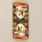 Custom Leather Magnetic Bookmark - Personalized  Bookish Gifts For Book Lovers, Bookworms, Dog Dad And Mom, Cat Owners - Paws Mark My Place