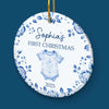 Custom Baby First Christmas Ceramic Ornament - Personalized Christmas Baby Shower, Gender Reveal Gifts For New Moms, New Dads, New Parents - Santa’s Newest Helper