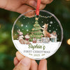 Custom Baby First Christmas Glass Ornament - Personalized Christmas Baby Shower, Gifts For New Moms, New Dads, New Parents - Our Heart’s First Christmas Ornament