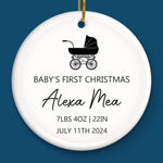 Custom Baby First Christmas Ceramic Ornament - Personalized Christmas Baby Shower, Gender Reveal Gifts For New Moms, New Dads, New Parents - Our Little Wonder