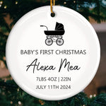 Custom Baby First Christmas Ceramic Ornament - Personalized Christmas Baby Shower, Gender Reveal Gifts For New Moms, New Dads, New Parents - Our Little Wonder