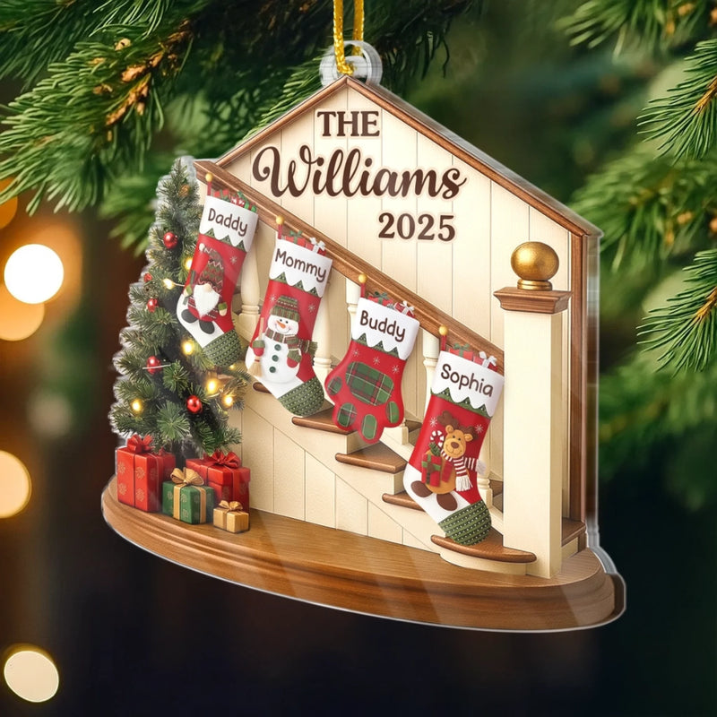 Custom Acrylic Ornament - Personalized Christmas Birthday Gifts For Mom, Dad, Brother, Sister, Kids - Family Our Forever Treasure
