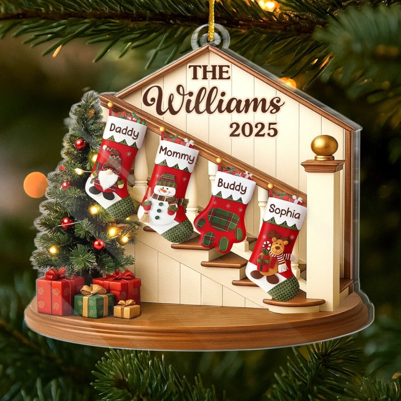 Custom Acrylic Ornament - Personalized Christmas Birthday Gifts For Mom, Dad, Brother, Sister, Kids - Family Our Forever Treasure