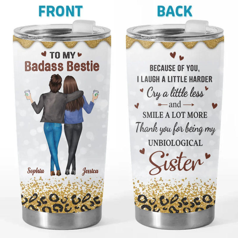 Custom Tumbler - Personalized Best Friend Birthday Gifts For Women, Besties, Sisters, BFF - Our Friendship Our Vintage
