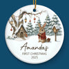 Custom Baby First Christmas Ceramic Ornament - Personalized Christmas Baby Shower, Gender Reveal Gifts For New Moms, New Dads, New Parents - Little One Big Love