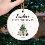 Custom Name First Christmas Gifts - Personalized Ceramic Ornament