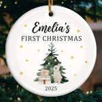 Custom Name First Christmas Gifts - Personalized Ceramic Ornament