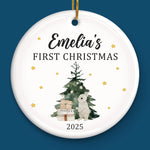 Custom Name First Christmas Gifts - Personalized Ceramic Ornament