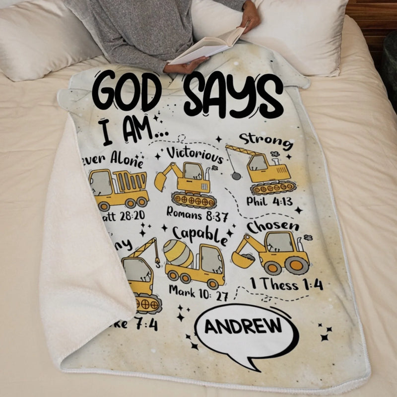 Custom Blanket - Personalized Birthday Gifts For Kids - God Says I Am Truly Loved