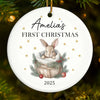 Custom Baby First Christmas Ceramic Ornament - Personalized Christmas Baby Shower, Gifts For New Moms, New Dads, New Parents - First Christmas Wrapped In Pure Love