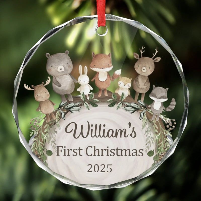 Custom Baby First Christmas Glass Ornament - Personalized Christmas Baby Shower, Gifts For New Moms, New Dads, New Parents - Tiny Wonder, Big Joy