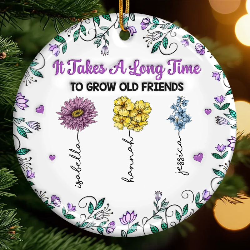Custom Ceramic Ornament - Personalized Best Friend Christmas Birthday Gifts For Women, Besties, Sisters, BFF - Besties Make Spirits Bright