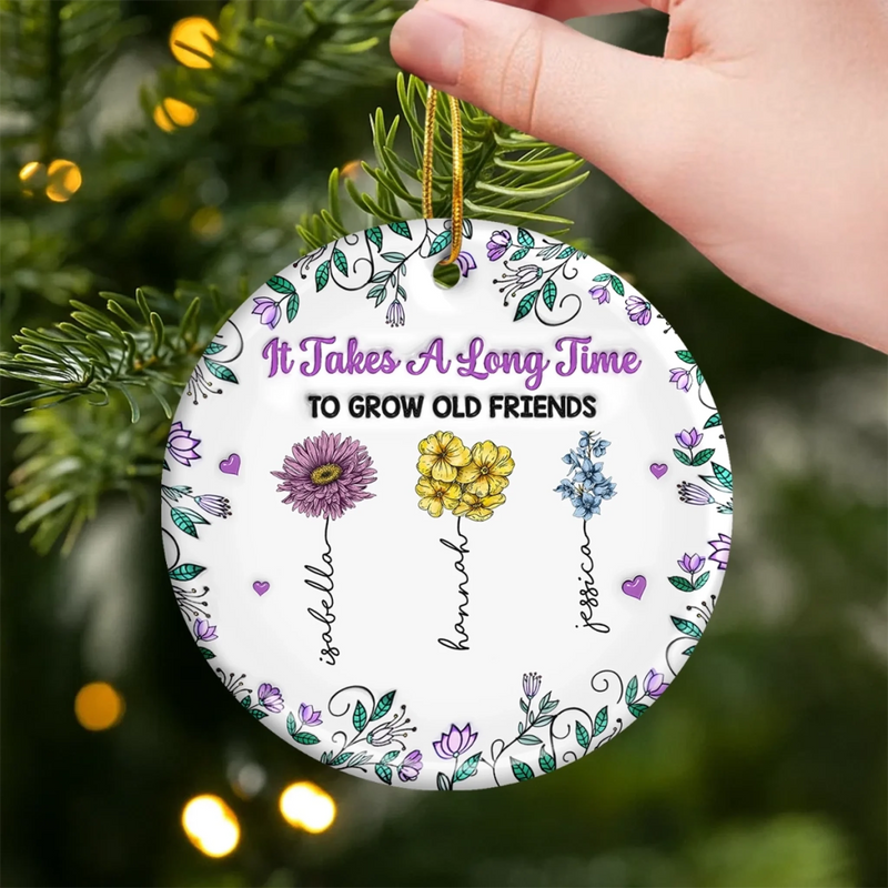 Custom Ceramic Ornament - Personalized Best Friend Christmas Birthday Gifts For Women, Besties, Sisters, BFF - Besties Make Spirits Bright