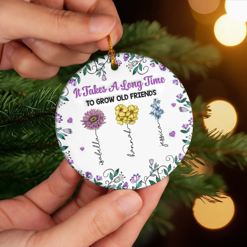 Custom Ceramic Ornament - Personalized Best Friend Christmas Birthday Gifts For Women, Besties, Sisters, BFF - Besties Make Spirits Bright