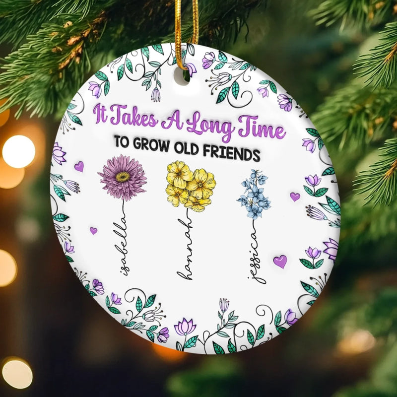 Custom Ceramic Ornament - Personalized Best Friend Christmas Birthday Gifts For Women, Besties, Sisters, BFF - Besties Make Spirits Bright