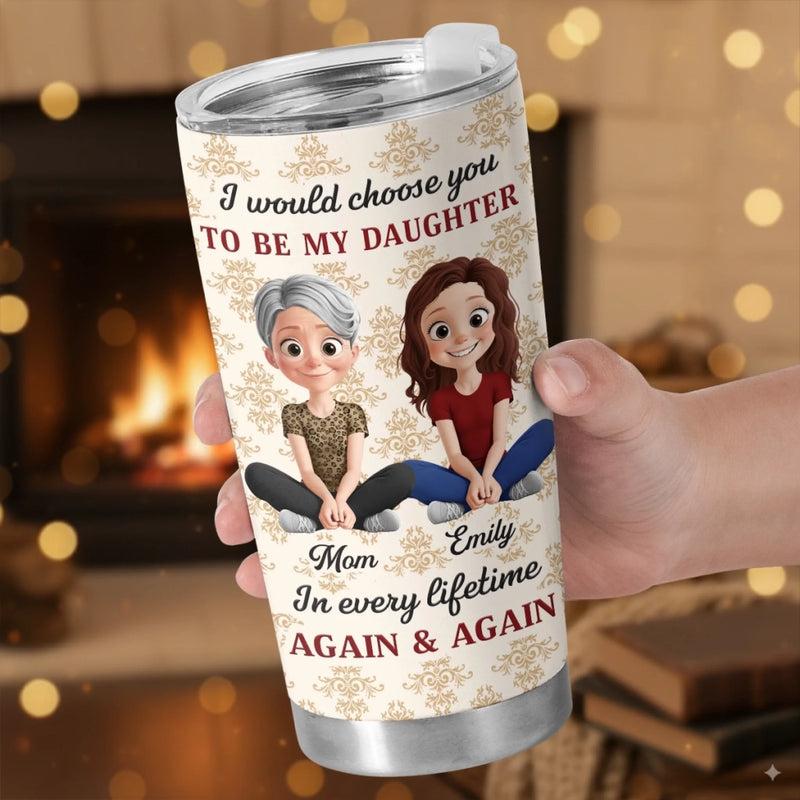 Custom Tumbler - Personalized Birthday Gifts For Mom, Dad, Daughter - Forever My Daughter Forever Love