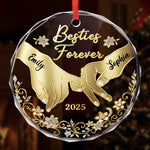 Custom Circle Glass Ornament - Personalized Christmas Best Friend Birthday Gifts For Women, Besties, Sisters, BFF - My Person My Bestie
