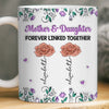 Custom Mug - Personalized Birthday Gifts For Mom, Daughter - Forever Linked As Family
