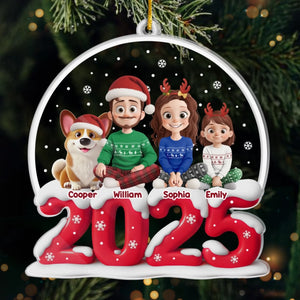Custom Acrylic Ornament - Personalized Christmas Birthday Gifts For Family, Dog Cat Lovers - Happy Together