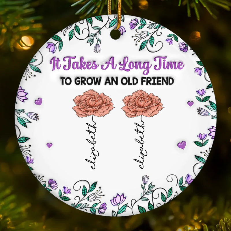 Custom Ceramic Ornament - Personalized Best Friend Christmas Birthday Gifts For Women, Besties, Sisters, BFF - Besties Make Spirits Bright