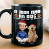 Custom Black Mug - Personalized Christmas  Birthday Gifts For Dog Lovers, Dog Dad And Mom - A Man And His Dog, Unbreakable Bond