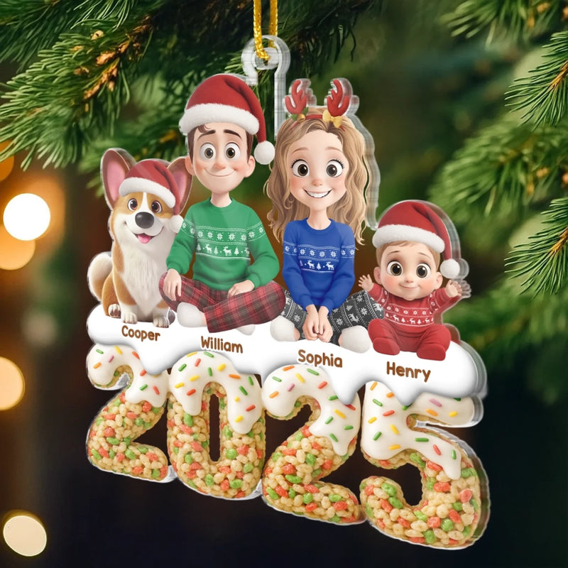 Custom Acrylic Ornament - Personalized Christmas Birthday Gifts For Family, Dog Cat Lovers - Joyful Memories